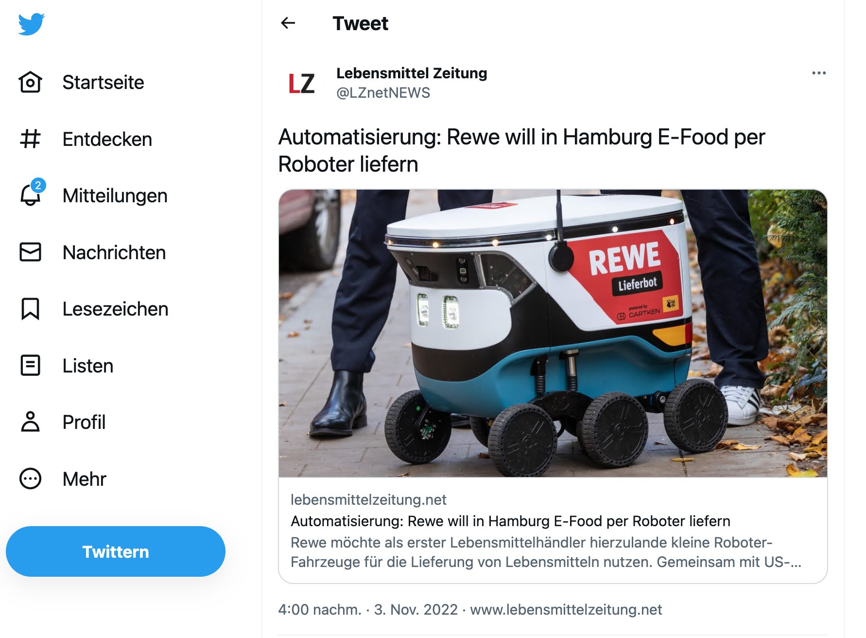 Lebensmittelzeitung Tweet